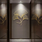 佐森 银杏叶金属墙饰挂件壁饰沙发背景墙面装饰品室内客厅卧室中式铁艺创意家居 银杏叶小号【不锈钢升级款】香槟金色（0.66米款）