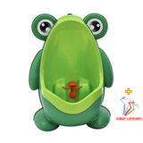 虞冕宝宝小便器男孩挂墙式小便池小孩尿盆儿童站立式便斗男童坐便器 青蛙 绿色 +马桶刷（不用水管的）