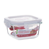 乐扣乐扣大容量耐热玻璃保鲜盒密封碗水果餐盒微波炉饭盒厨房冰箱冷冻盒 300ml【方形单个】