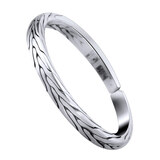 百银 999足银手镯520男女同款泰国清迈手工制作复古开口情侣手镯麻花 58克款 中号