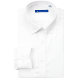 第五季纯棉提花蓝色衬衫男长袖修身白衬衣商务正装纯棉DP免烫西装衬衫 白色 SFL5H341 41 [参考体重：140-150斤]