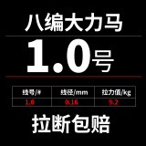 德岛（TOKUSHIMA） 吉川大力马鱼线主线子线pe线防咬路亚线钓线海钓编织渔线 8编五彩100米1号