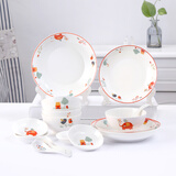 瓷航（CiH） 餐具套装简约碗碟筷套装家用陶瓷碗卡通中式餐具可爱碗盘组合 卡通4人套装16件套（礼盒装）