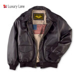 Luxury Lane真皮皮衣夹克男士二战经典A2飞行员皮夹克加棉保暖外套加肥加大 猪皮  深褐色 XS(体重50-60kg)