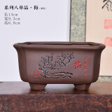 裕轩堂紫砂花盆多肉菖蒲盆景宜兴室内桌面花盆陶瓷创意批发多肉创意个性 紫砂--0149 小