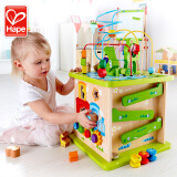 Hape多功能游戏盒 六面体百宝箱串珠配对早教儿童玩具1-3岁儿童节礼物 森林动物游戏盒 E8341