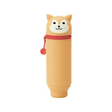 日本喜利（Lihit LAB.） PUNILABO可爱卡通硅胶伸缩笔筒男女学生用笔袋文具袋铅笔盒 柴犬 大号