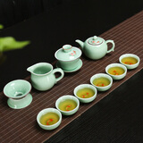 祥业 手绘鱼杯茶具 德化功夫茶具套装陶瓷鲤鱼手工陶瓷茶具套装整套 十盖碗茶壶款 1件