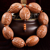 盘道 橄榄核手串 原皮心经 般若波罗蜜多心经 核雕大师李越强 手工刻 1.9*2.5cm