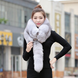 晨瑶新款狐狸皮围脖整只冬季保暖狐狸毛围巾整皮蓝狐整张皮草披肩时尚大气百搭女人的大毛领子男女通用款 蓝狐本色