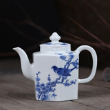 长物居 茶壶陶瓷泡茶壶景德镇手绘泡茶器泡茶家用冲茶陶瓷壶纯手工大壶 鸿运 300ml