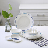 瓷航（CiH） 餐具套装简约碗碟筷套装家用陶瓷碗卡通中式餐具可爱碗盘组合 水之源2人套装8件套（礼盒装）  