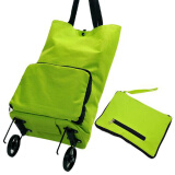 萨夫百德便携式可折叠购物车买菜车拖轮包购物旅行包绿色购物袋