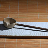 陶立方 茶汤勺竹制手柄长柄分茶勺功夫茶具配件老坑矿陶瓷汝窑过滤茶勺 老坑矿茶汤勺2号