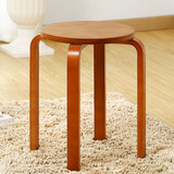 施豪特斯凳子圆木凳子餐凳圆凳网红凳家用美式板凳弯曲木凳9821 蜜糖色 44cm