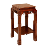 衡工 花架实木客厅盆景架室内花架子落地花几榆木仿古鱼缸架花台整装 30长*30宽*58高栗子红色