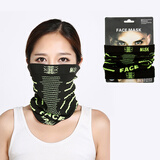 JIEYIDA骑行口罩头套面罩自行车蒙面巾魔术头巾户外防风围脖春秋骑行装备 黑绿色