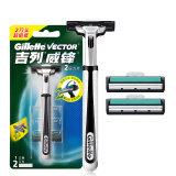 吉列（Gillette） 吉列威锋剃须刀双层刀片手动剃须刀刮胡刀男士老式刮脸刀刀架 1刀架2刀头