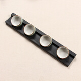 石匠同丰 天然乌金石茶杯架 茶盘茶台配件 石头杯架 黑金石茶杯托 打蜡版