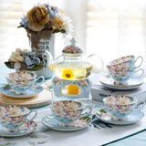 瓷秀源花茶壶水果茶壶花茶杯套装家用英式下午茶茶具欧式玻璃壶耐热蜡烛