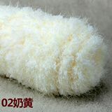 衣织都绣 凤羽毛线团绒毛线粗围巾外套马甲长毛线珊瑚绒毛巾儿童宝宝毛线 02奶黄