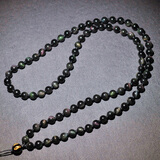 润玺 手工珠链吊坠挂件绳珠链挂绳子珠子挂坠绳脖颈绳男女挂绳 6MM 彩虹眼黑曜石