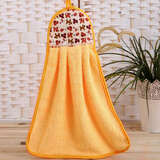 沐凡毛巾家纺 创意加厚柔软吸水擦手巾 厨房挂式不易掉毛可爱儿童卡通抹布抹手毛巾 擦手巾-黄色