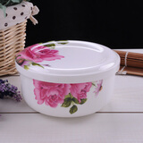 后海微波炉专用碗陶瓷带盖保鲜饭盒泡面碗蒸蛋碗骨瓷汤碗大号饭碗家用 贵妃 6英寸1000ML【可微波】