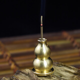 福笙堂铜质葫芦香插香架多功能线香盘香香炉香底座香拖塔香多用小巧实用 合金单层葫芦（1个）