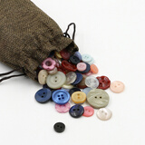 三爱树脂彩色混色福袋扣子混装儿童手工钮扣花diy纽扣画创意材料包 彩色系