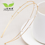 发箍女韩国水钻双层压发发卡简约百搭珍珠头箍韩版头饰发夹防滑刘海夹子发饰 款式3-金色