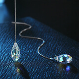 俏物俏女（in lay）S925银气质长款水晶耳线小众设计仿水晶简约流苏耳坠日韩版耳链