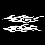 子浩汽车贴纸 装饰火焰保险杠遮挡划痕后视镜机盖贴 引擎盖全车身拉花 白色 45厘米对装用于保险杠灯眉机盖