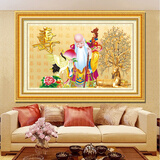 伊人5d钻石画满钻客厅中式2024新款卧室贺寿祝寿礼物钻石绣满绣福寿图 实惠【油画布】炫彩钻石画 Z8191 福寿图【75x50cm】满钻