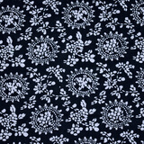 富羽莱（fuyulai）乌镇蓝印花布 加厚纯棉青花面料 中国风布料仿蜡染民族桌布窗帘 厚款-花团锦簇(半米价)