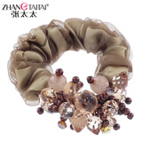 张太太发饰发圈发绳韩国头花扎头发橡皮筋头绳女头饰品成人盘发 纯色串珠4号花色