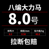 德岛（TOKUSHIMA） 吉川大力马鱼线主线子线pe线防咬路亚线钓线海钓编织渔线 8编五彩100米8号
