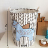 乐福然 脏衣篮玩具收纳桶可折叠棉麻布艺洗衣服收纳筐脏衣篓篮子防水 小飞马