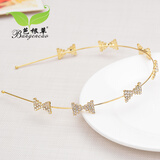 发箍女韩国水钻双层压发发卡简约百搭珍珠头箍韩版头饰发夹防滑刘海夹子发饰 款2-金色