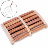 亿佰康足底按摩器 滚轮搓排腿部按摩器脚底按摩轮 木质脚部经络脚底按摩器 六排足底按摩器