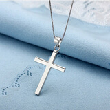 GEVILANGS925银项链情侣十字架链子潮男女士银吊坠个性情人节礼物生日饰品 男款十字架银项链