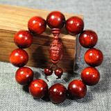 京营有道印度小叶紫檀手串玻璃底泥料紫檀 佛珠木料手串 送礼佳品 收藏高密20mm*12颗【观音款】