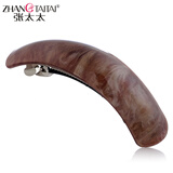 张太太发饰时尚发夹发卡大号韩版弹簧夹子顶夹头饰品 咖啡色