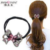张太太蝴蝶结头绳简约橡皮筋发圈头饰扎头发饰复古发饰成人发绳