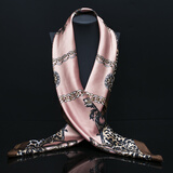 韩禾 新款大方柔滑缎面手感头巾印花丝巾大披肩围巾结婚送礼 374