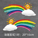 塔克尔适用于电动车贴纸个性车贴防水油墨画彩虹汽车创意划痕遮挡摩托车 油画彩虹:20cm 大号[左+右]