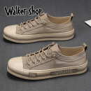Walker Shop帆布鞋男潮流百搭休闲板鞋新款低帮透气冰丝布鞋 卡其色 42