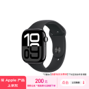 Apple/苹果 Watch Series 10 智能手表GPS款46毫米亮黑色铝金属表壳黑色运动型硅胶表带M/L MX273CH/B