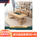 新中式茶桌实木茶桌椅组合茶几简约茶台客厅大理石小户型轻奢简约禅意功夫茶具套装茶室办公家用实木茶 1.8米茶桌 带独立茶水柜 组装
