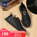海澜之家HLA男鞋休闲皮鞋子男士板鞋运动鞋HAAXXM2AB70338 黑色夏季款42